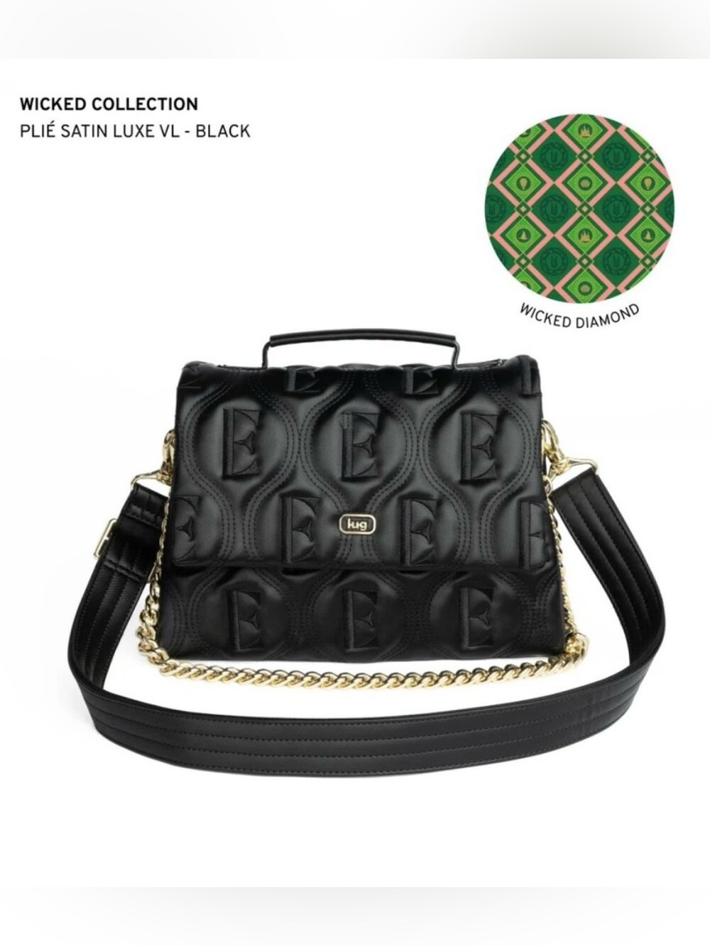 NWT Lug X Wicked Plie Satin Luxe VL Crossbody Bag Black